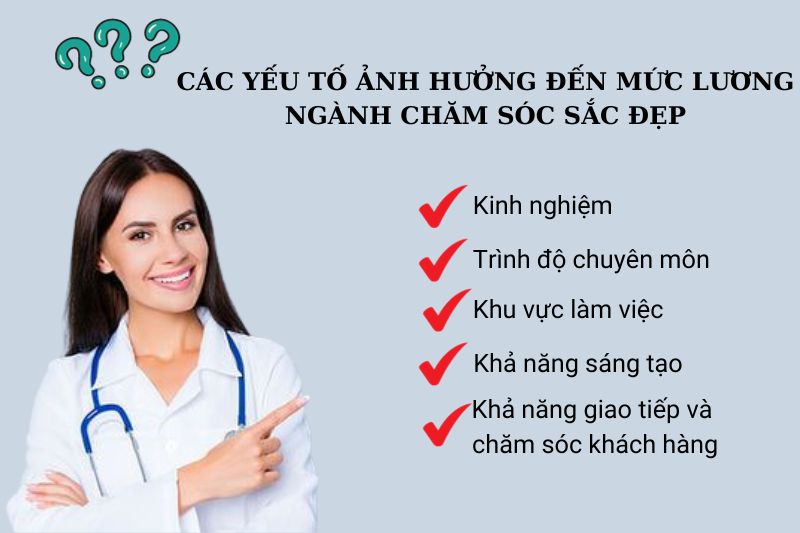 Các yếu tố ảnh hưởng đến mức lương ngành chăm sóc sắc đẹp